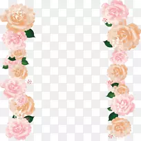 花园玫瑰花边粉红色-粉红色玫瑰边框
