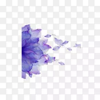 水彩画插图.紫色花背景