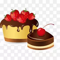 生日蛋糕圣诞布丁巧克力蛋糕水果蛋糕手绘图案草莓巧克力蛋糕