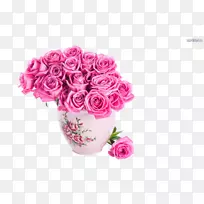 花束花瓶玫瑰粉红色植物