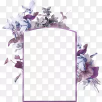 蜜蜂纸画框花名片-紫色鲜花边框质地