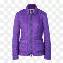 夹克毛衣，羊毛衫，衣服翻领，紫色长袖夹克，翻领，衬垫。