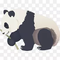 大熊猫符号-手绘卡通熊猫标志