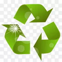 回收符号废物管理回收垃圾桶绿色箭头
