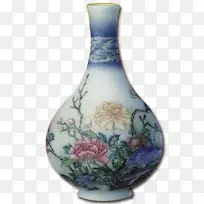 花瓶瓷陶瓷古董-精美的花瓶，蓝白相间