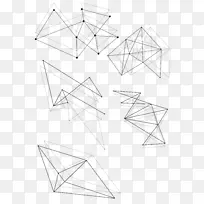 三角形对称结构面积图-科技线