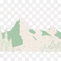 纸画彩绘群山