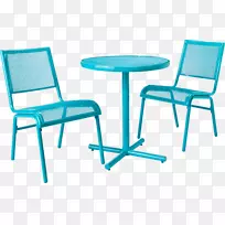 桌椅花园家具蓝色简易桌椅