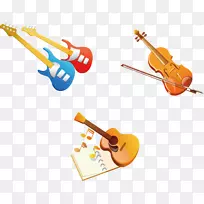 乐器小提琴插图.材料吉他乐器小提琴