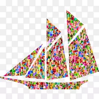 帆船.彩色装饰船