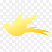 喙水鸟鸭标志-黄色鸟