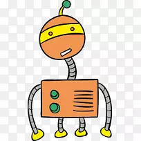机器人网络机器人剪贴画橙色卡通机器人惊喜