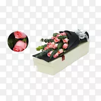 玫瑰花花束设计礼品-粉红色花束礼品绿叶