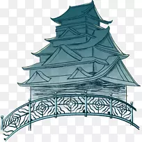 钟楼手绘古董钟楼