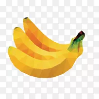 香蕉粉有机食品水果成熟.多边形黄色香蕉载体
