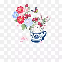 花卉设计花兔