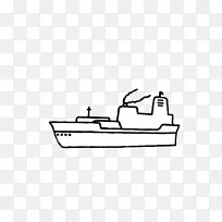 帆船冲程水车简笔画船