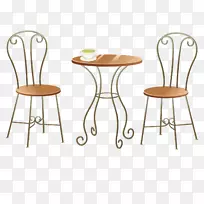 桌椅插图.手绘桌子和椅子