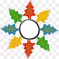 圣诞树创意剪贴画-雪花圣诞树