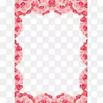 心玫瑰情人节爱情海报-玫瑰边框