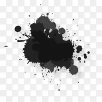 黑色水彩画水墨画.抽象的黑色喷溅