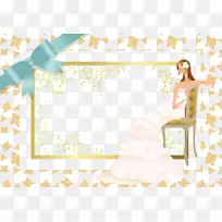 新娘婚礼摄影插图-新娘和婚礼花背景材料