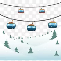 缆车下载插图-创作冬季雪
