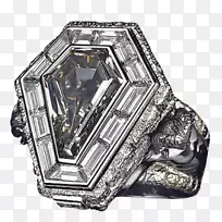 钻石首饰卡多-几何黑色钻石大戒指实物推广