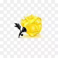 玫瑰ICO黄色图标-花卉元素