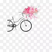 自行车滑板车摩托车贺卡-自行车