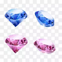 蓝色钻石土坯插图-不规则钻石