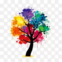 视觉艺术树彩绘-树