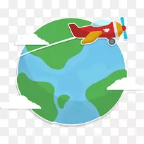 飞机旅行动画-坐飞机旅行