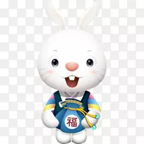 复活节兔子月亮兔中秋节-可爱的小兔子