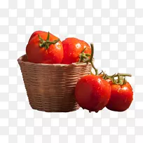 樱桃番茄素食料理蔬菜食品超市-竹篮西红柿
