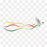 眼镜蛇线图形设计.鸽子和彩色波浪线