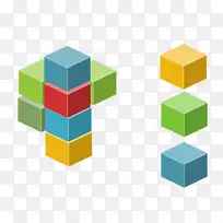 平面设计规则立方体-彩色立方体