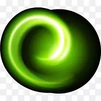 圆形壁纸-绿色螺旋光效应