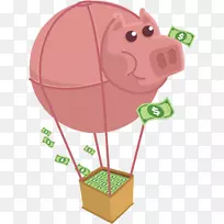 国内猪储蓄罐省钱卡通载体携带钱猪热气球