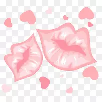 粉红唇情人节-粉红色嘴唇和爱情