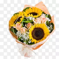花卉设计普通向日葵诺赛克花卉保存-美丽的向日葵花束