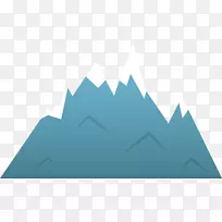 三角微软天蓝色图案-卡通山峰