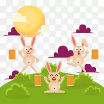 复活节兔子月兔中秋节-中秋月兔免费下载