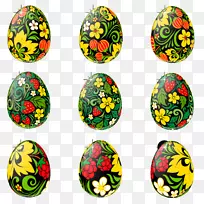 复活节彩蛋装饰剪贴画彩蛋