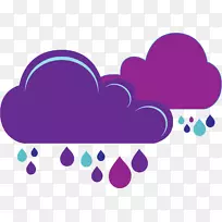 雨紫色雨天