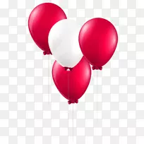 气球白色红夹子艺术-红色节日气球