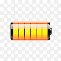 电池充电器图标-卡通手绘黄色电池电源