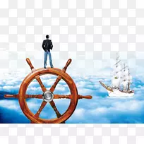 船舶方向盘船.舵机目标的方向