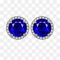 耳环蓝宝石钻石珠宝.蓝宝石耳环