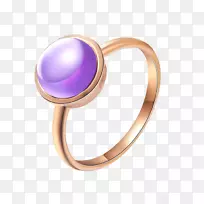 紫水晶戒指金戒指